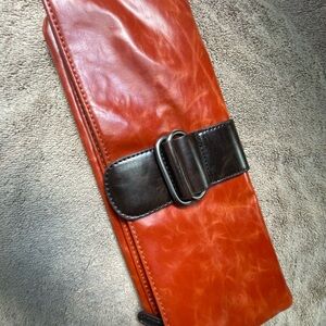 Elegant Brown and Orange Clutch